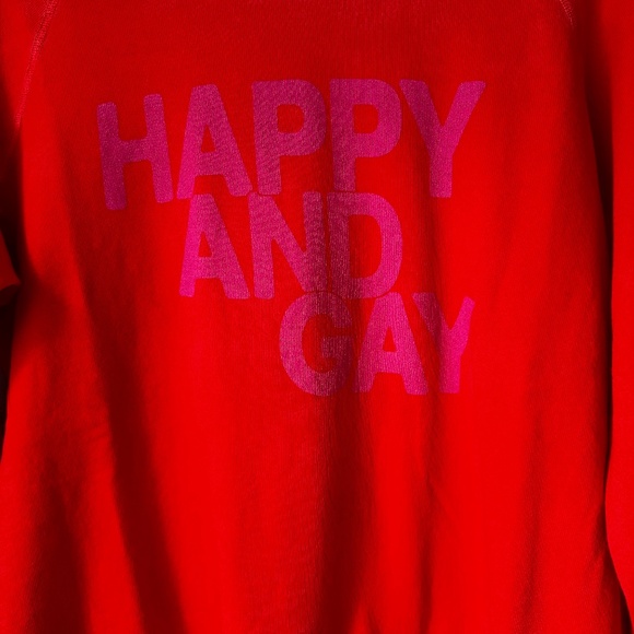 Freecity Happy & Gay Raglan Sweatshirt Size XL - Picture 3 of 8